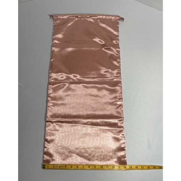 Amina Muaddi Empty Boot Box 12.25x23.5x4.25” and Pink Satin Drawstring Dust Bag - Picture 7 of 10